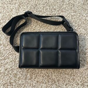 Amanda Uprichard black quilted belt bag / fanny pack
